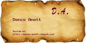Dencs Anett névjegykártya